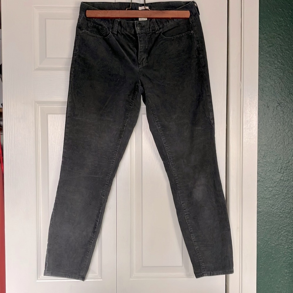 Dark gray J Crew toothpick corduroys